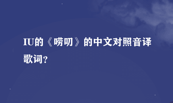 IU的《唠叨》的中文对照音译歌词？