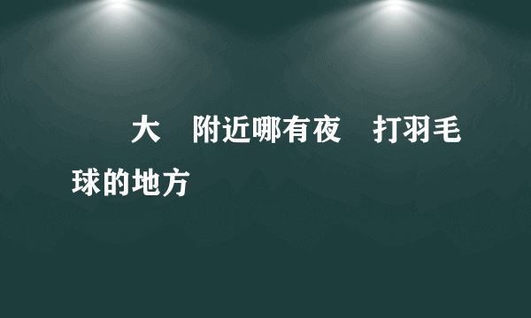 廈門大學附近哪有夜間打羽毛球的地方