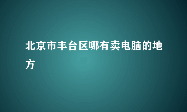 北京市丰台区哪有卖电脑的地方