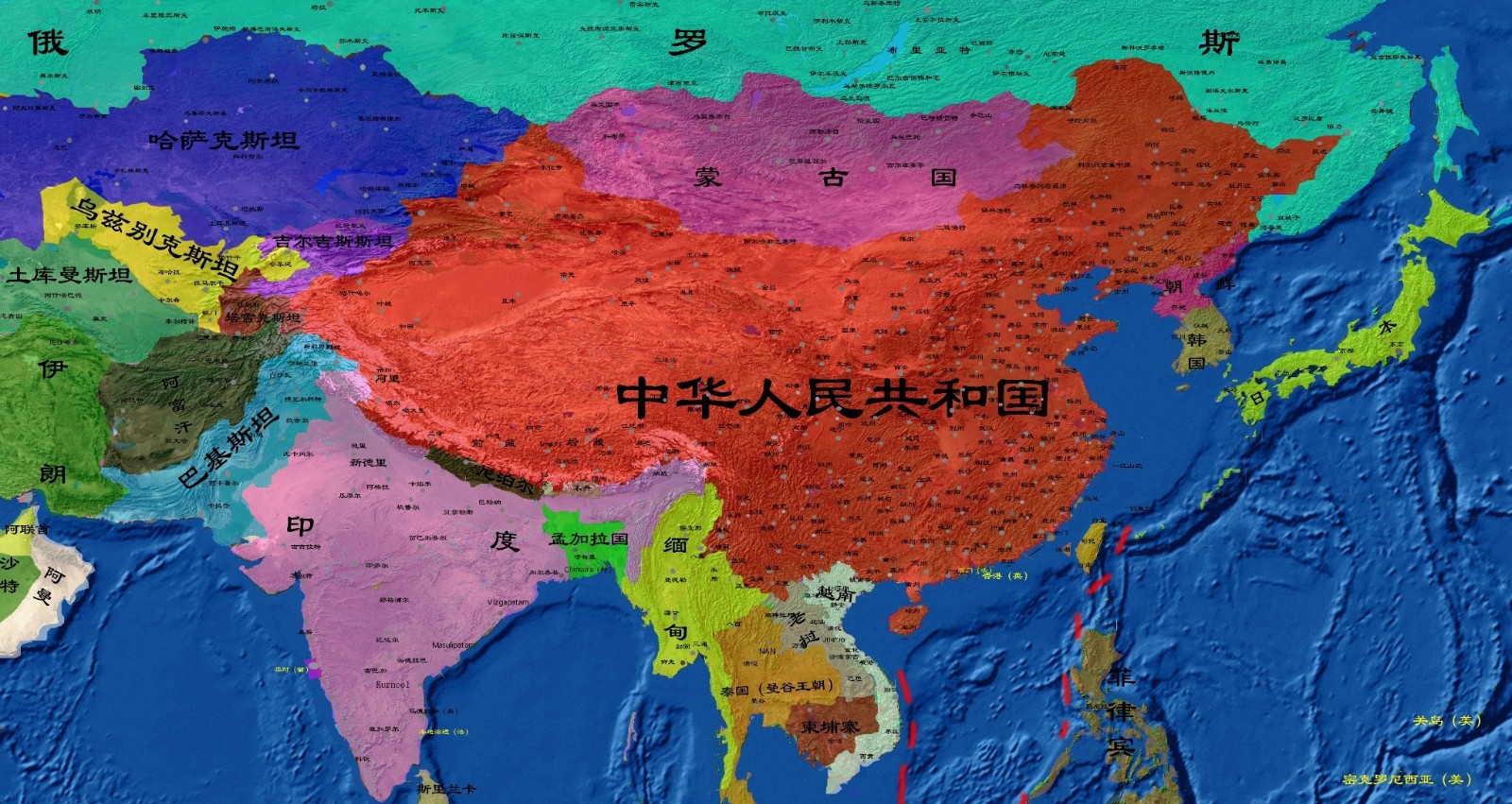 想知道: 中国 世界地图美国夏威夷 在哪