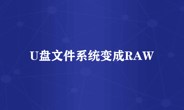 U盘文件系统变成RAW