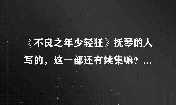 《不良之年少轻狂》抚琴的人写的，这一部还有续集嘛？如果是不良之年少轻狂2就免了，内容不同了的。