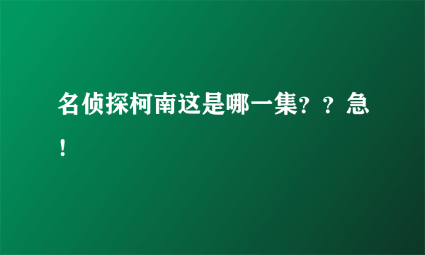 名侦探柯南这是哪一集？？急！