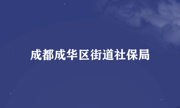 成都成华区街道社保局