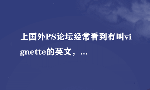 上国外PS论坛经常看到有叫vignette的英文，到底是什么意思，对应中文的PS叫什么啊？