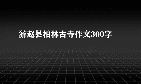 游赵县柏林古寺作文300字