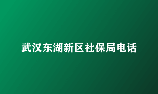 武汉东湖新区社保局电话