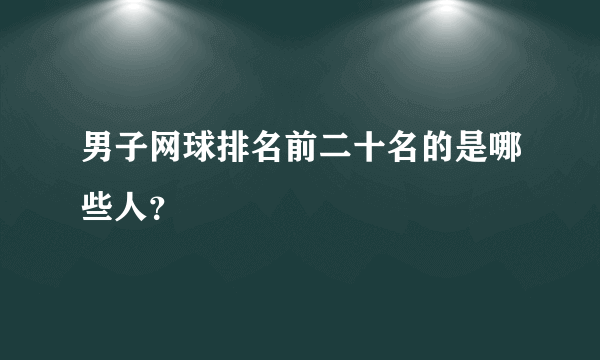 男子网球排名前二十名的是哪些人？