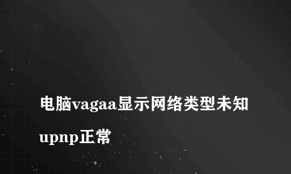 
电脑vagaa显示网络类型未知upnp正常

