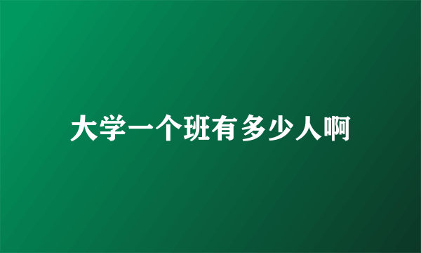 大学一个班有多少人啊