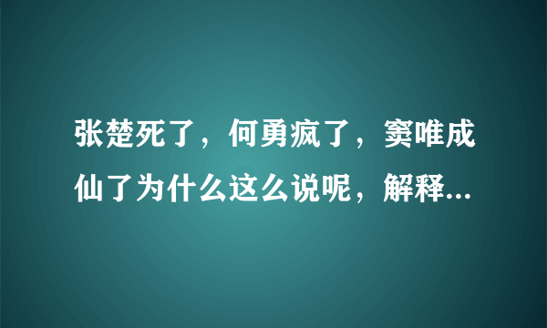 张楚死了，何勇疯了，窦唯成仙了为什么这么说呢，解释一下，最好详细点！