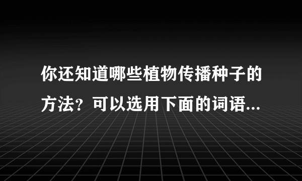 你还知道哪些植物传播种子的方法？可以选用下面的词语，仿照课文说一说