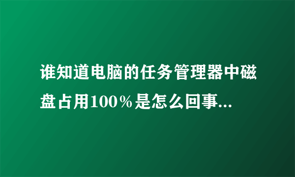 谁知道电脑的任务管理器中磁盘占用100％是怎么回事 求高手解答