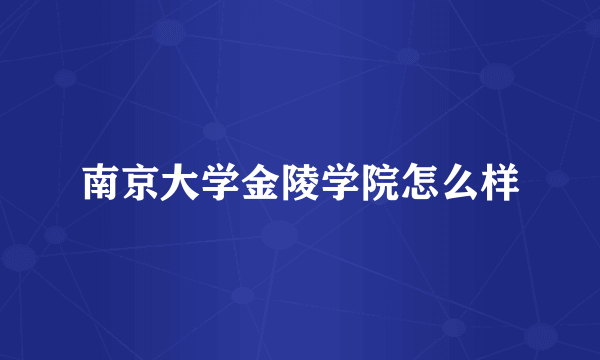 南京大学金陵学院怎么样