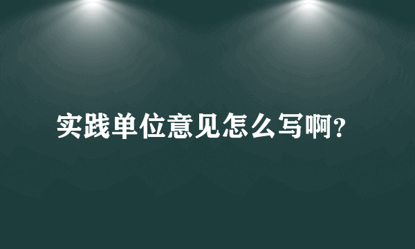 实践单位意见怎么写啊？