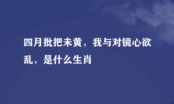 四月批把未黄，我与对镜心欲乱，是什么生肖