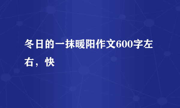 冬日的一抹暖阳作文600字左右，快