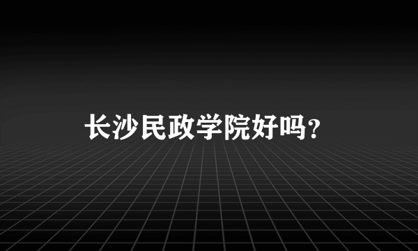 长沙民政学院好吗？