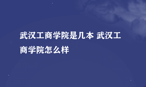 武汉工商学院是几本 武汉工商学院怎么样