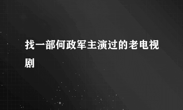 找一部何政军主演过的老电视剧