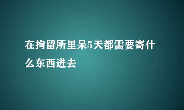 在拘留所里呆5天都需要寄什么东西进去