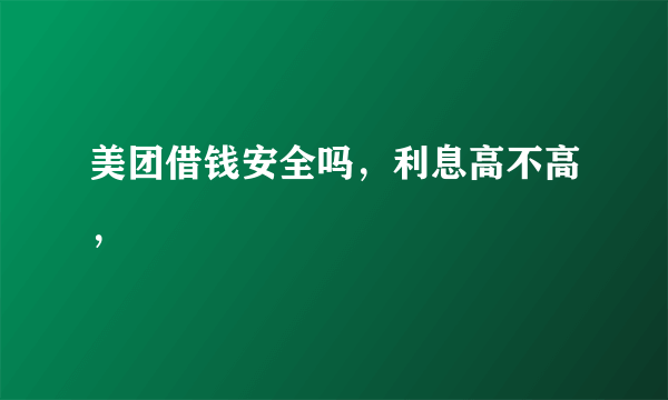 美团借钱安全吗，利息高不高，