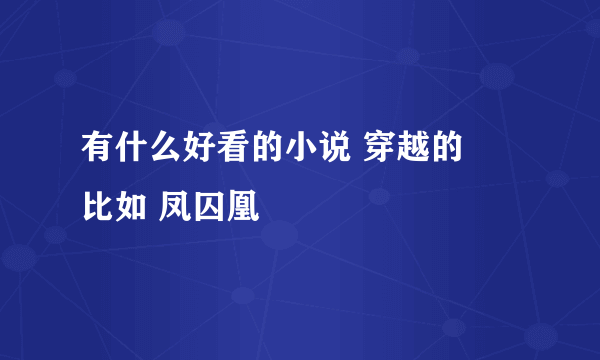 有什么好看的小说 穿越的    比如 凤囚凰