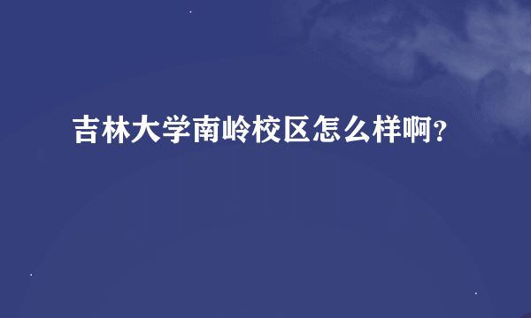 吉林大学南岭校区怎么样啊？