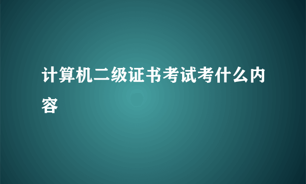 计算机二级证书考试考什么内容