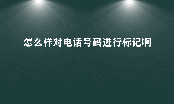 怎么样对电话号码进行标记啊