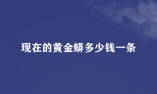 现在的黄金蟒多少钱一条