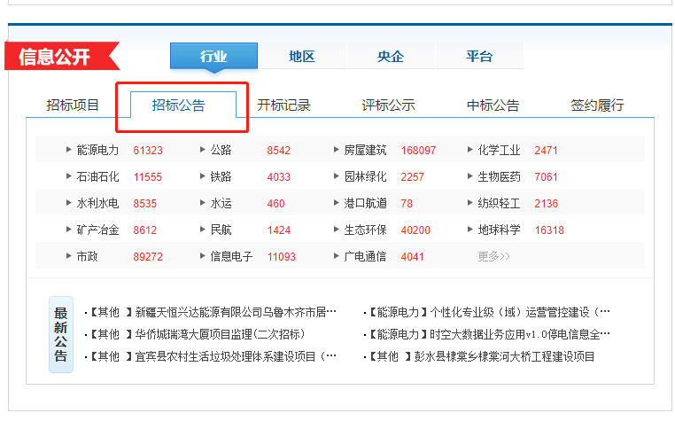 招标公告在哪里查询？