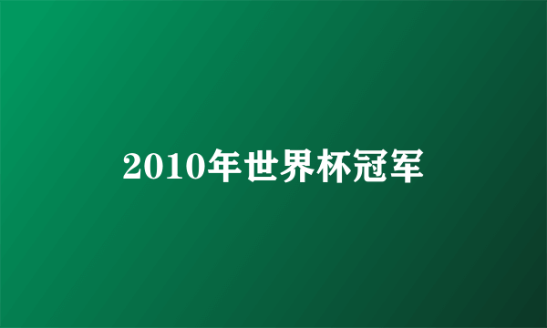 2010年世界杯冠军