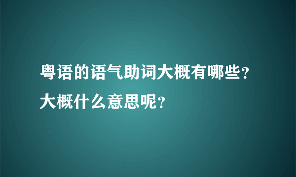 粤语的语气助词大概有哪些？大概什么意思呢？