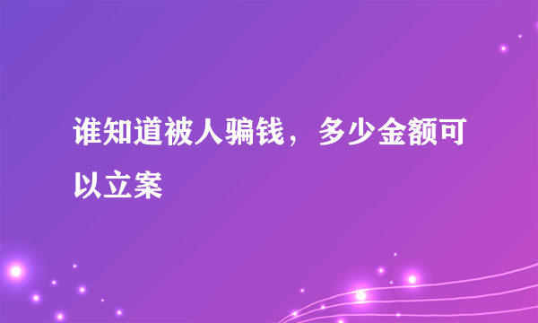 谁知道被人骗钱，多少金额可以立案