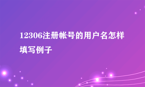 12306注册帐号的用户名怎样填写例子