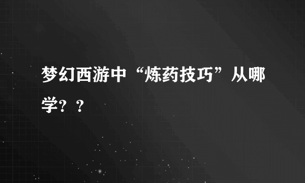 梦幻西游中“炼药技巧”从哪学？？