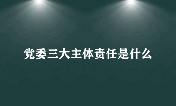 党委三大主体责任是什么