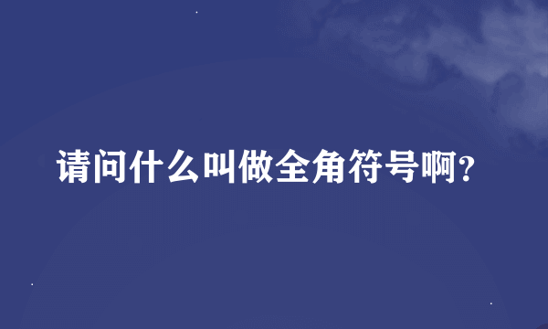 请问什么叫做全角符号啊？