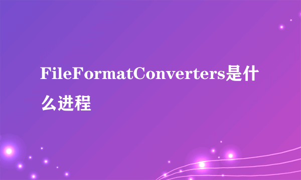 FileFormatConverters是什么进程