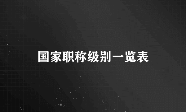 国家职称级别一览表