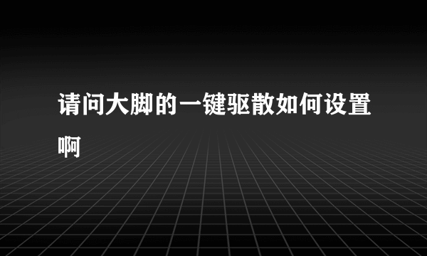 请问大脚的一键驱散如何设置啊