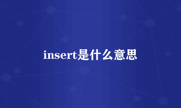 insert是什么意思