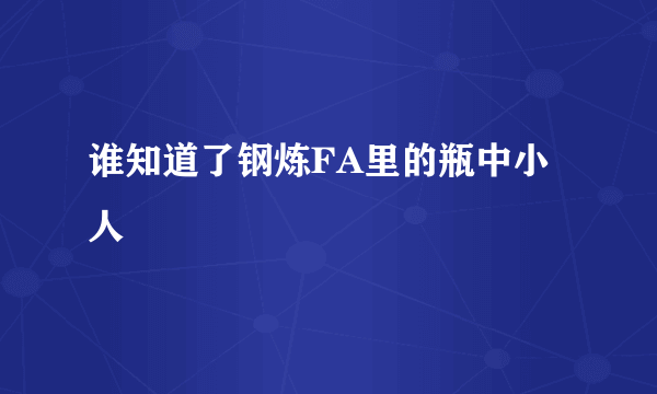 谁知道了钢炼FA里的瓶中小人