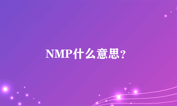 NMP什么意思？