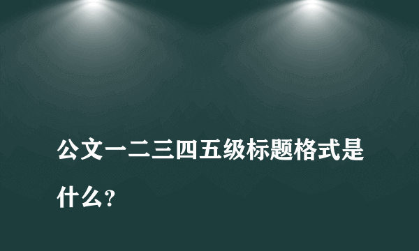 
公文一二三四五级标题格式是什么？

