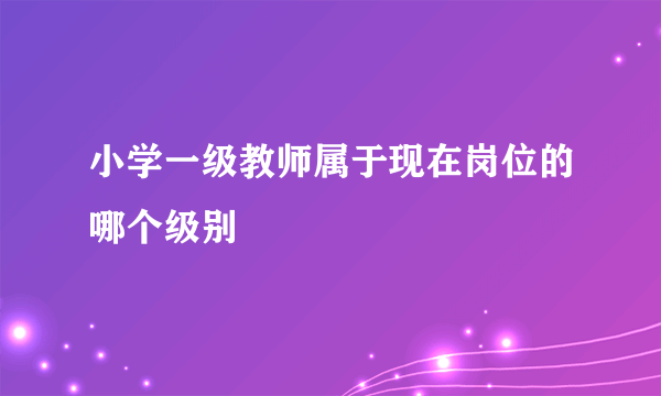 小学一级教师属于现在岗位的哪个级别