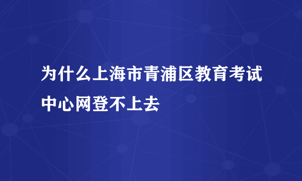 为什么上海市青浦区教育考试中心网登不上去