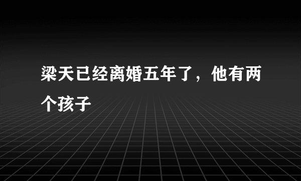 梁天已经离婚五年了，他有两个孩子