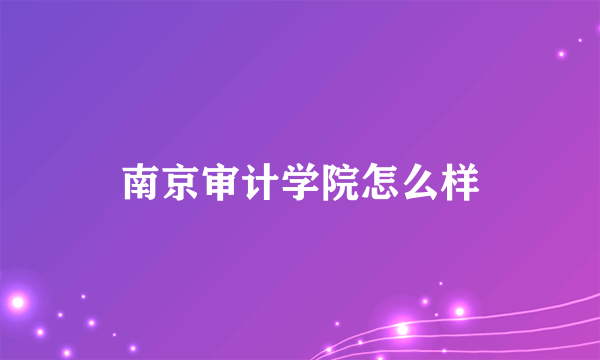 南京审计学院怎么样